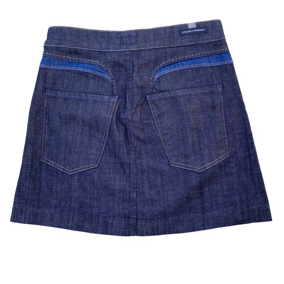 New Citizens Of Humanity Women's Dark Wash A-Line Denim Mini Skirt Size 27 - Picture 8 of 13